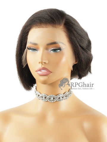 8in Pre Styled Pixie Cut YK BOB With Natural Edges Hairline Invisible HD Lace Front Wig [BOB01]