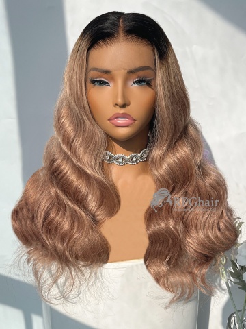 Ombre Brown Loose Curly HD Lace Clean Hairline 13x5 Lace Frontal Wig [LHW01]