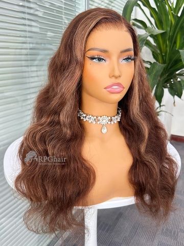 Brown x Blonde Body Wave Wear & Go Glueless 13x6 HD Lace Wig Pre-Cut Lace [GHW08]