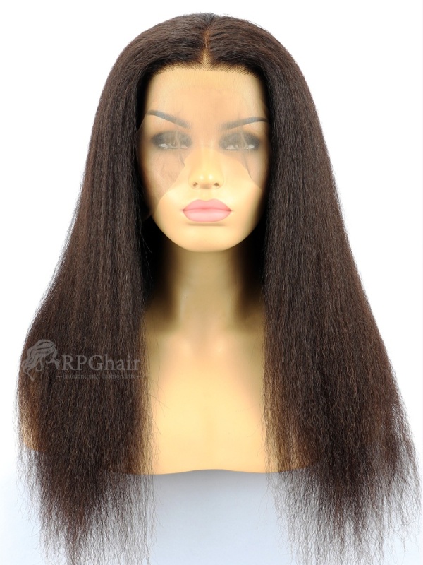 130% Density Pre-Plucked 360 Lace Frontal Wig Kinky Straight Brazilian  Virgin hair