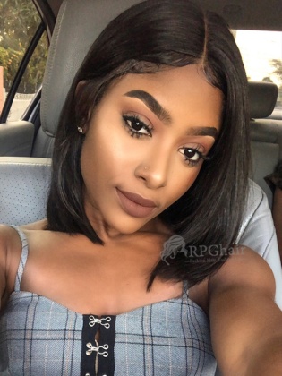High Quality Brazilian Virgin Hair Silky Straight Bob Lace Front Wig[BCT06]