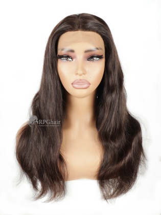 Top Quality Brazilian Virgin Hair 1B# 18" 150% Density Natural Wavy Hair Lace Front Wig[CSL52]
