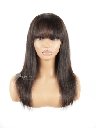 Small Size-14" 150% Density Silky Straight Hair Style Indian Virgin Hair Lace Front Wig With The Bangs[CSL253]