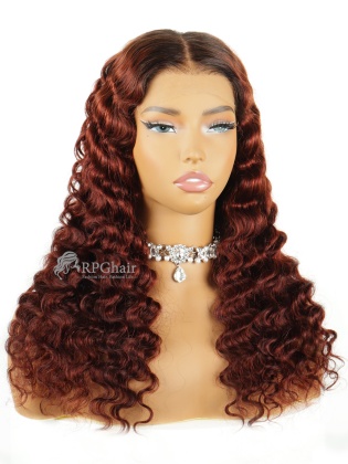 Reddish Brown Deep Wave Wear & Go 7x6 Glueless HD Lace Wig [HCW19]