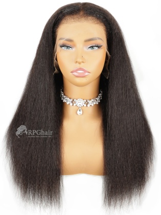 Coarse Yaki With Realistic Kinky Edges Invisi-Strap Snug Fit Glueless 360 HD Lace Wig [ISW02]