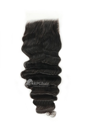 Indian Virgin Hair Kinky Curl Lace Closure Natural Color