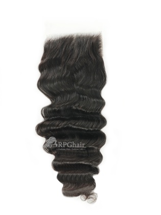 Indian Virgin Hair Kinky Curl Lace Closure Natural Color