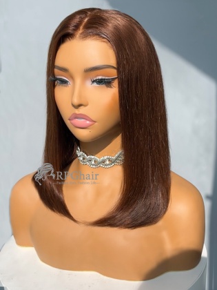 Light Brown Straight Bob Wear & Go Glueless 9x6 HD Lace Wig Pre-Cut & Pre-Plucked & Pre-Bleached [WG16]