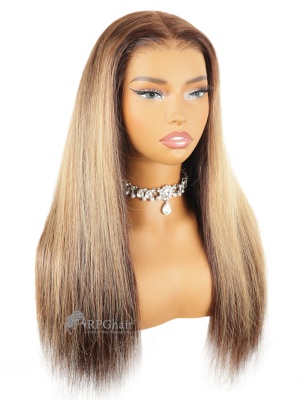 Honey Highlight Silky Straight Wear & Go Glueless 13x6 HD Lace Wig Pre-Cut Lace [GHW05]