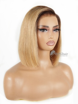 Blonde Ombre Straight Bob Wear & Go Glueless 9x6 HD Lace Wig Pre-Cut & Pre-Plucked & Pre-Bleached [WG10]