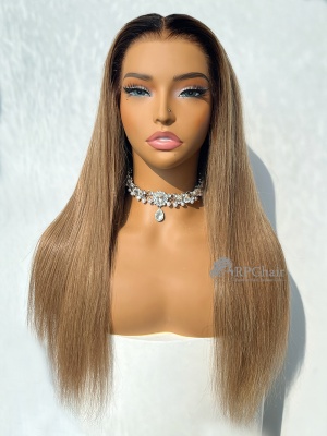 Ombre Copper Brown Bouncy Curly Wear & Go 9x6 Glueless HD Lace Wig [WG11]